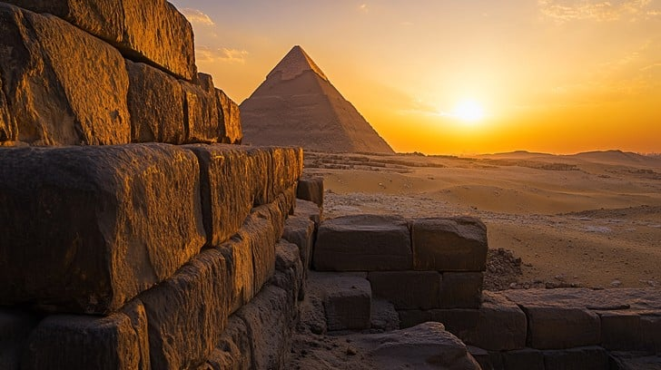 wschód słońca w Egipcie nad Nilem w Luksorze